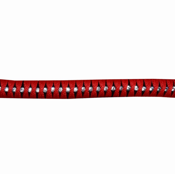 Cabresto de Corda Strass com Guia – Azul Royal e Vermelho - Image 2
